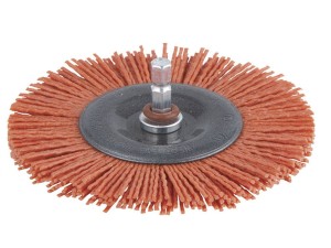 WOLFCRAFT Szczotka nylon tarczowa trzpień 6mm śr. 100mm czerwona-zgrubna 1502000