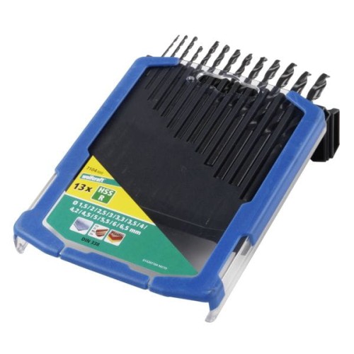WOLFCRAFT Zestaw wierteł do metalu HSS DIN 338 1,5 - 6,5 mm [13 szt.] 7104000