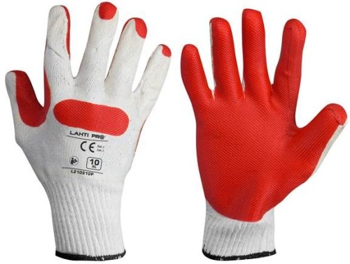 LAHTI PRO Rękawice LATEX czerwono-białe rozmiar 10 (opakowanie 12par) /L210910W/