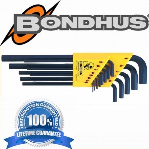 BONDHUS Komplet kluczy imbusowych calowych długich, 12137