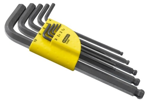 STANLEY Zestaw kluczy sześciokątnych, długich z kulką - 9szt. (1,5-10mm)  13-976