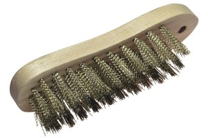 WOLFCRAFT Szczotka ręczna drut stalowy pokryty mosiądzem 5-rzędowa uchwyt drewniany 2721000