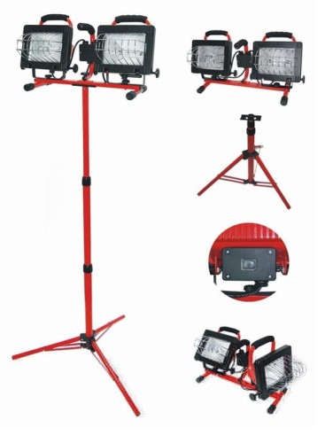 PROLINE Lampa halogenowa podwójna na statywie przenośna 2x500W Proline 66158