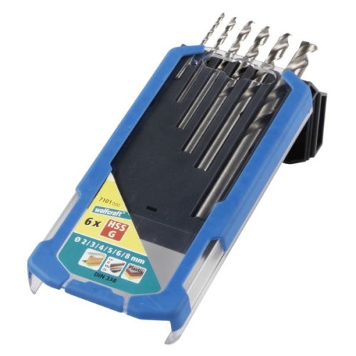 WOLFCRAFT Zestaw wierteł do metalu HSS-G DIN 338 2 - 8mm [6 szt.] 7101000