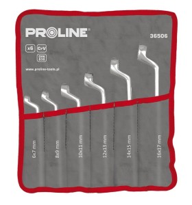 PROLINE Zestaw kluczy oczkowych odgiętych CrV, 12el. 36512