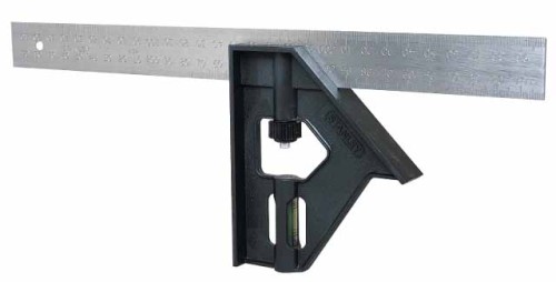STANLEY Kątownik uniwersalny 300mm/12", korpus metalowy z libelką  46-222