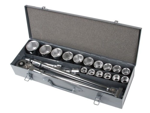 PROLINE Klucze nasadowe 3/4cala, zestaw 21el., CrV, 19-50mm 18811