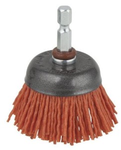 WOLFCRAFT Szczotka nylon czolowa trzpień 6mm śr.  50mm czerwona-zgrubna 1505000