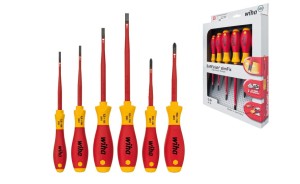 WIHA Zestaw wkrętaków płaskich/ Phillips, SoftFinish electric slimFix, 6 sztuk 35389