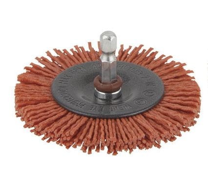 WOLFCRAFT Szczotka nylon tarczowa trzpień 6mm śr. 75mm czerwona-zgrubna 1500000