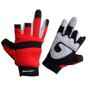 LAHTI PRO Rękawice ochronne bez 3 palców z poduszką chroniącą przed odciskami rozmiar 8, /L281208K/