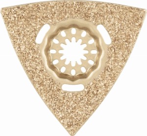 WOLFCRAFT Trójkatna płyta - tarnik  HM (powłoka z węglików spiekanych), SL, wymiar boku: 80mm. Idealny do pracy w trudno dostępnych miejscach, np przy renowacji płytek glazurniczych - Starlock 4246000