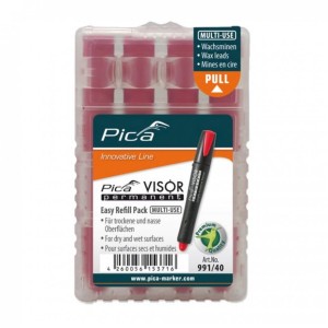 PICA wkłady 4szt woskowe czerwone do Marker Pica-Visor  /991/40/