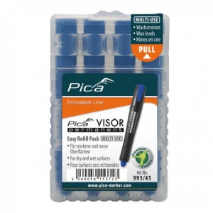 PICA wkłady 4szt woskowe niebieskie do  Marker Pica-Visor /991/41/