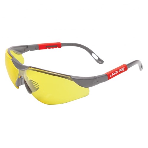 LAHTI PRO Okulary ochronne żółte regulowane, odporność mechaniczna "F" /46051/