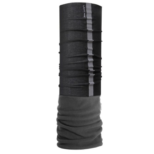 LAHTI PRO Chusta wielofunkcyjna z polarem czarno-szara z odblaskiem /L1030600/