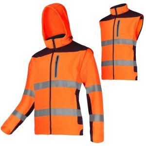LAHTI PRO Kurtka robocza Softshell ostrzegawczy  z odpinanymi rękawami roz. XXXL /L4092206/