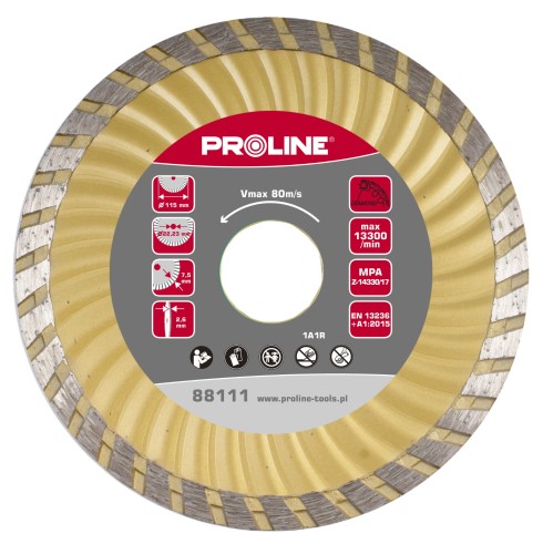 PROLINE Tarcza diamentowa SUPER TURBO 125x2.4x7.5x22.2 mm,  88112