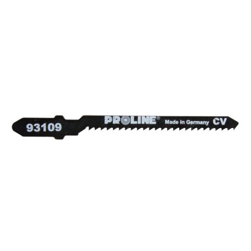 PROLINE Brzeszczoty do wyrzynarki, do cięcia wykańczającego w drewnie i plexi, 5 sztuk, 75/50 mm, 12 TPI, typ T (A), 93109