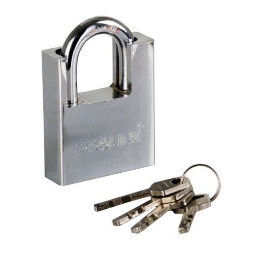 PROLINE Kłódka żeliwna wzmacniana, 60 mm, kabłąk hartowany, klucz frezowany,  24960