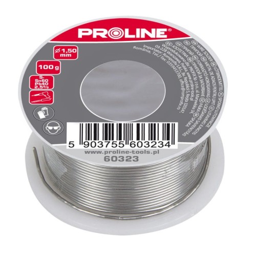 PROLINE Spoiwo lutownicze - cyna, Sn60/Pb40/2.5%, fi=1.50 mm, szpula 100g,  60323