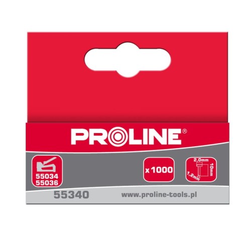 PROLINE Gwoździe TYP E/J, 10 mm, 2.0x1.2 mm, 1000 sztuk,  55340