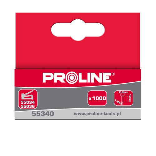 PROLINE Gwoździe TYP E/J, 12 mm, 2.0x1.2 mm, 1000 sztuk,  55342