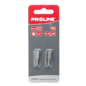 PROLINE Końcówki sześciokątne 1/4" HEX 4 mm, L=25 mm, 2 sztuki,  10611