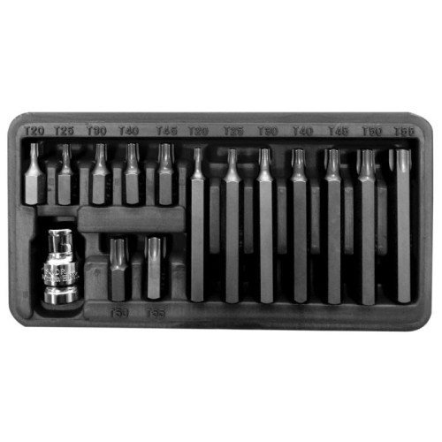 PROLINE Zestaw końcówek 10 mm, T20-T55, L=30/75 mm, 15 sztuk 10741