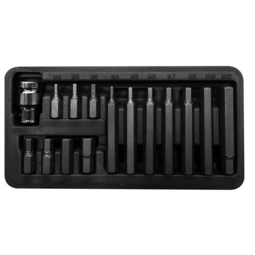 PROLINE Zestaw końcówek 10 mm, HEX4-HEX12, L=30/75 mm, 15 sztuk 10743