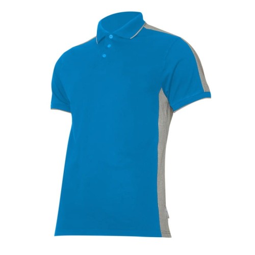 LAHTI PRO Koszulka polo niebiesko-szara 190 g/m2, rozmiar L  /L4031903/
