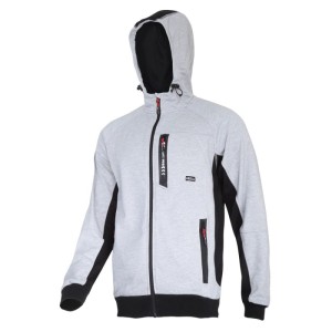 LAHTI PRO Bluza robocza z kapturem zapinana na suwak, szaro-czarna, rozmiar 3XL /L4012606/