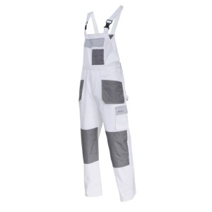 LAHTI PRO Ogrodniczki robocze biało-szare, 100% bawełna, rozmiar XL (56) /L4061256/