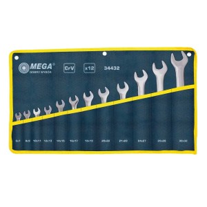 MEGA Klucze płaskie 12 sztuk (6x7mm-30x32mm), CV /34432/