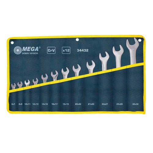 MEGA Klucze płaskie 12 sztuk (6x7mm-30x32mm), CV /34432/
