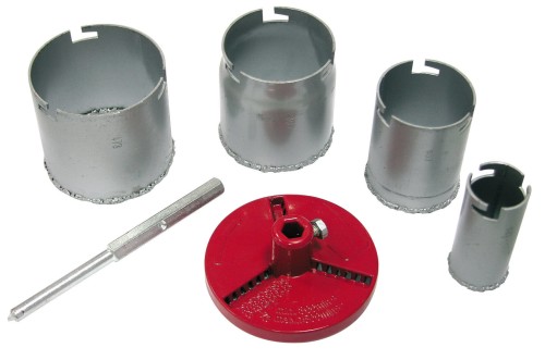 MEGA Otwornice koronowe z nasypem wolframowym 33-73 mm, komplet 6 sztuk /26434/