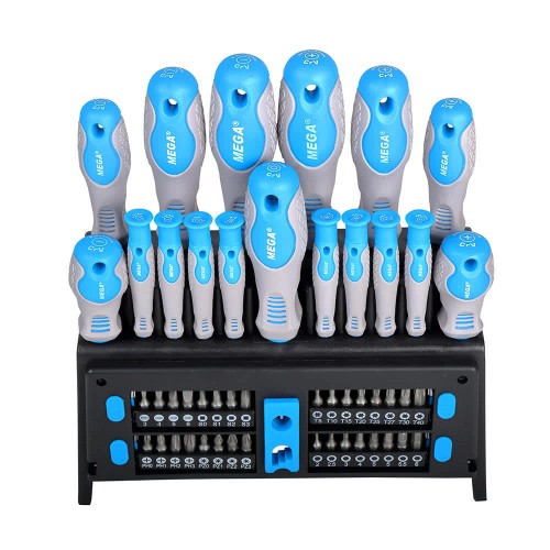 MEGA Zestaw wkrętaków i końcówek Soft Touch, 50 elementów, CrV /10999/