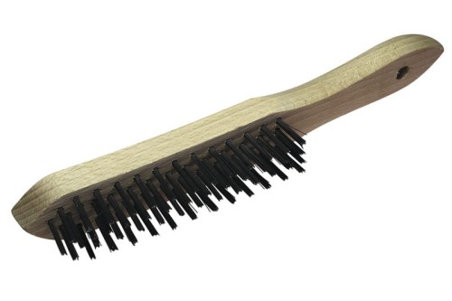 WOLFCRAFT Szczotka ręczna drut stalowy 4-rzędowa uchwyt drewniany 2722000