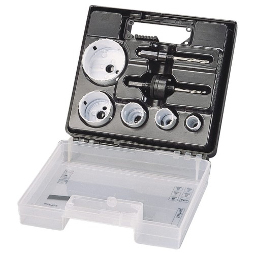 WOLFCRAFT Zestaw otwornic BiM śr. 20; 29; 35; 51; 68 mm; w komplecie 2 trzpienie mocujące z wiertłem walizka. 3498000