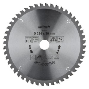 WOLFCRAFT Piła tarczowa 254/30 mm HM  - dokładne, czyste ciecie