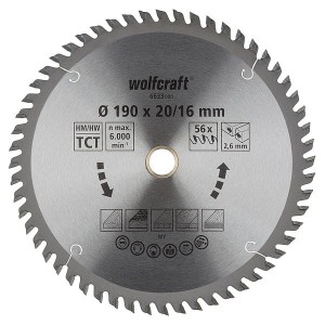 WOLFCRAFT Tarcza HM do pilarek ręcznych, Fi 190 ( seria pomarańczowa),  6633000