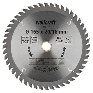 WOLFCRAFT Tarcza HM do pilarek ręcznych, Fi 165 ( seria pomarańczowa),  6631000