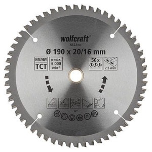 WOLFCRAFT Tarcza HM do pilarek ręcznych, Fi 190,  6623000