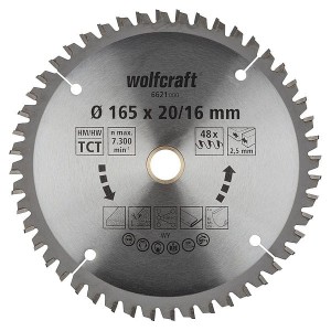 WOLFCRAFT Tarcza HM do pilarek ręcznych, Fi 165,  6621000