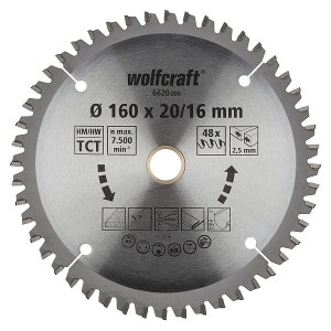 WOLFCRAFT Tarcza HM do pilarek ręcznych, Fi 160,  6620000