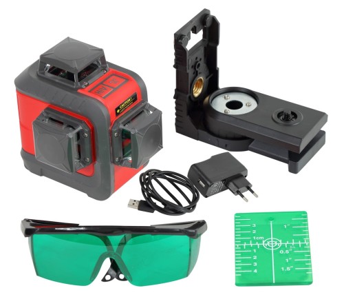 PROLINE Laser krzyżowy poziomica laserowa 3D ZIELONY 