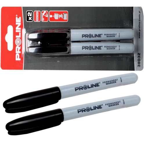 PROLINE Markery permanentne czarne, okrągłe 2szt 38032