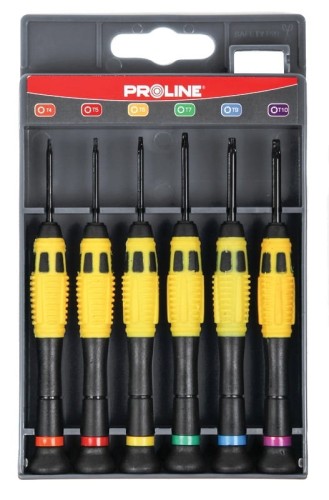 PROLINE Wkrętaki zegarmistrzowskie Torx Ni-Cr-Mo zestaw 6el. 10225