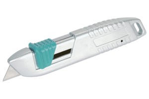 WOLFCRAFT Nóż metalowy bezpieczny automatycznie chowane ostrze 4134000