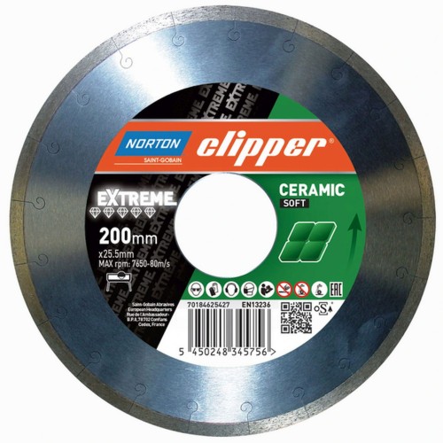 NORTON CLIPPER Tarcza diamentowa do płytek, gresu 200x25,4mm